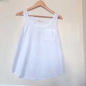White Faded Glory Tank With Pocket
